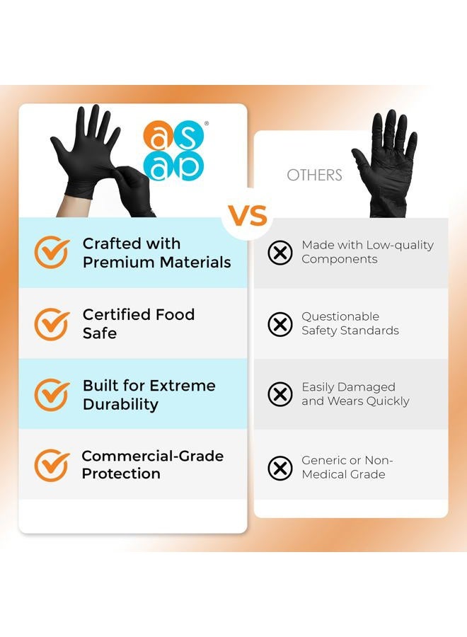 ASAP Black Nitrile Powder Free Multi-Purpose Gloves, Disposable, 5.5 mil, Black (Medium - Box of 100) - Image 3