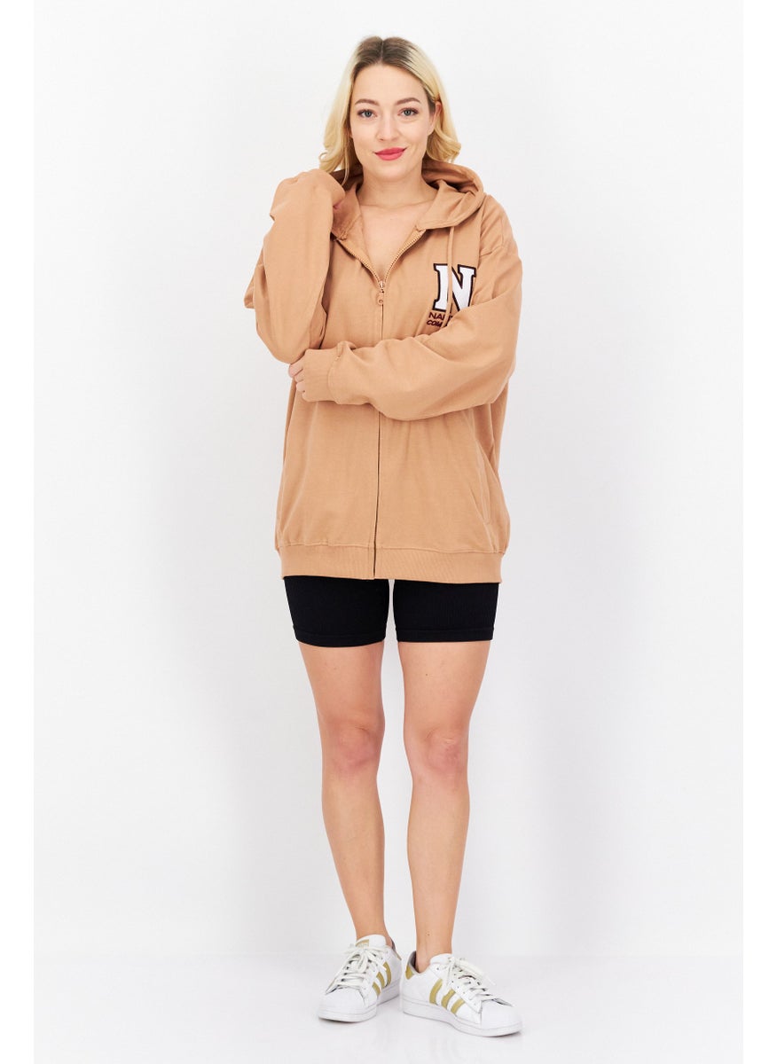 NAUTICA Women Sportswear Fit Outdoor Hooded Sweatshirt, Brown  - Image 2