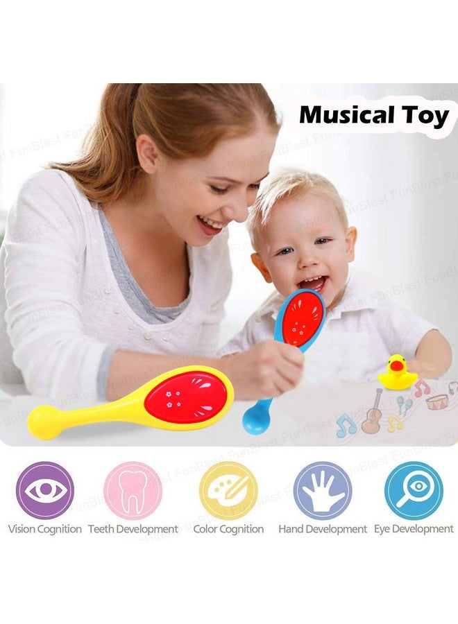 فنبلاست خشخيشة FunBlast للأطفال من عمر 0 إلى 6 أشهر - خشخيشة مع بطتين قابلتين للضغط، هزازات للأطفال، ألعاب للأطفال، ألعاب للأطفال الرضع، ألعاب للأطفال حديثي الولادة - ألوان عشوائية - Image 2