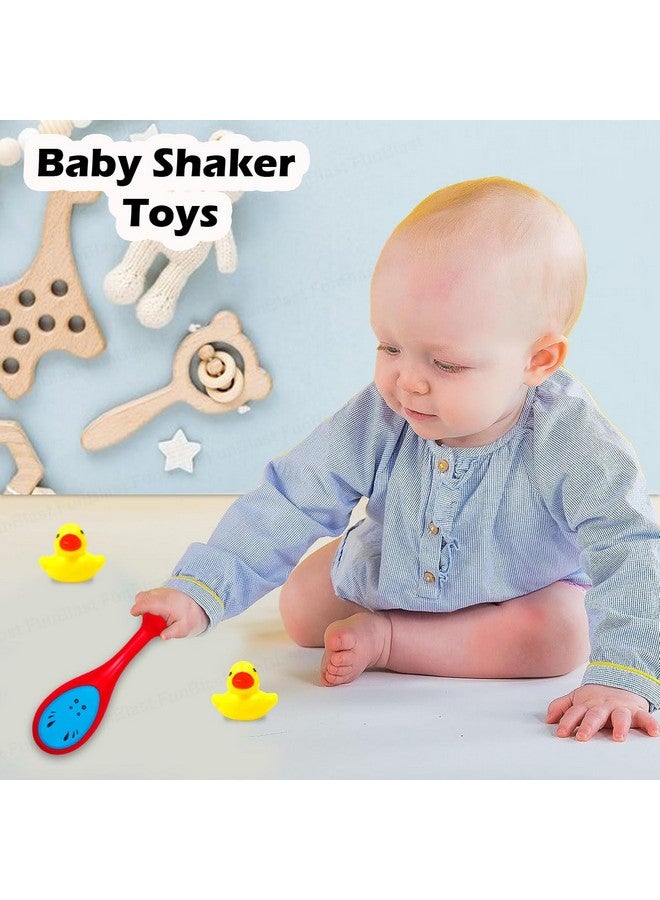 فنبلاست خشخيشة FunBlast للأطفال من عمر 0 إلى 6 أشهر - خشخيشة مع بطتين قابلتين للضغط، هزازات للأطفال، ألعاب للأطفال، ألعاب للأطفال الرضع، ألعاب للأطفال حديثي الولادة - ألوان عشوائية - Image 5