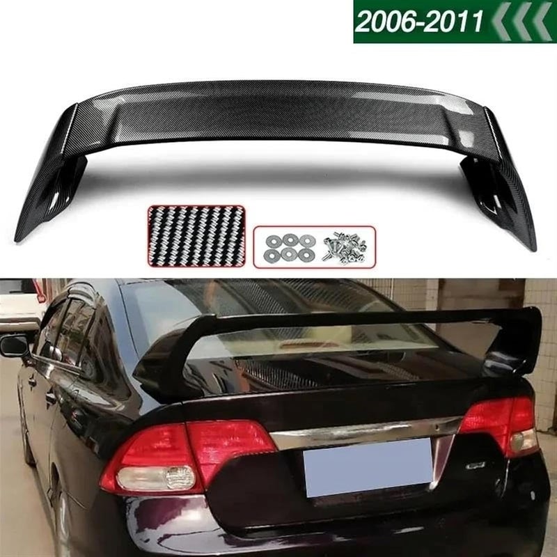DEMULAX Carbon Fiber Look Rear Trunk Spoiler for Civic - Image 4