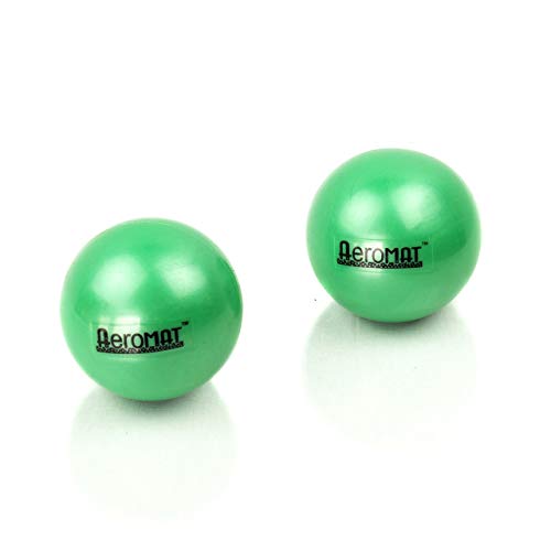 Aeromat Mini Weight Balls - Come in Pairs - 3.5" Diameter - 1 lbs - Green - Intended for Strength Training/Rehabilitation Exercises - Image 2