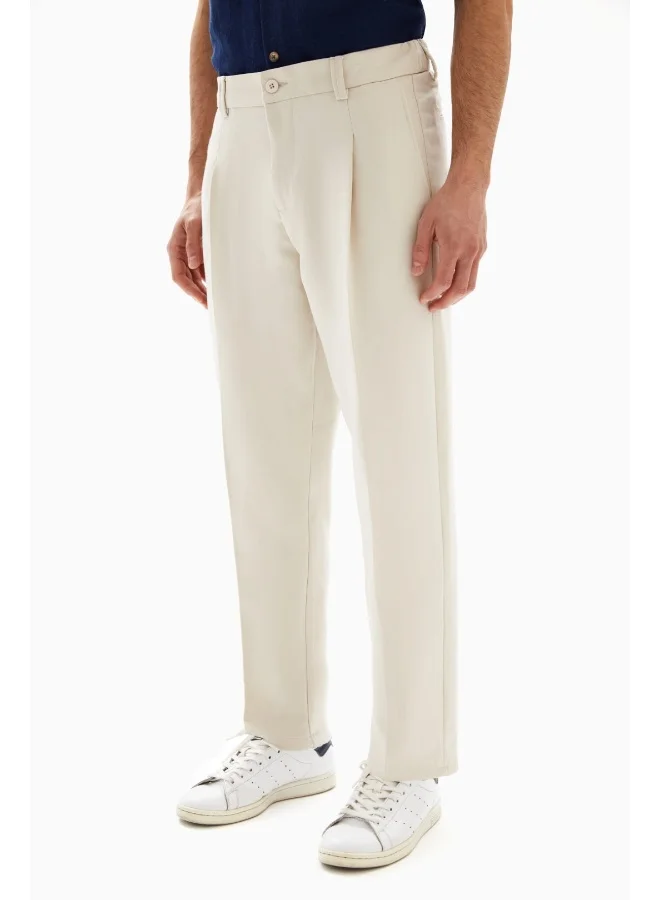 Wecre8 Light Beige Pleats Trousers