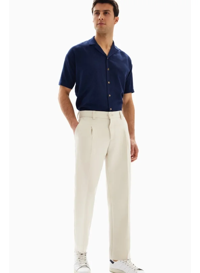 Wecre8 Light Beige Pleats Trousers