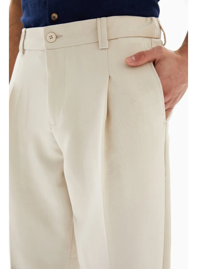 Wecre8 Light Beige Pleats Trousers
