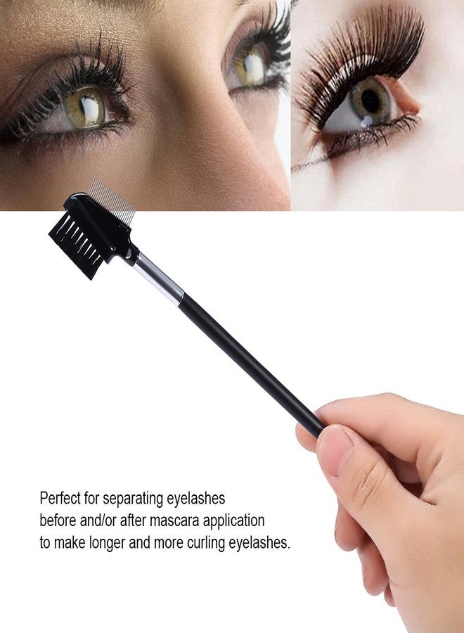 Estink Eyebrow Brush, Stainless Steel Eyebrow Eyelash Comb Brush Eyelash Extension Cosmetic Makeup Tool Eyebrow Eyelash for Women, Portable Eye Brow Lash Comb Brush for Home Salon, Black - Image 2
