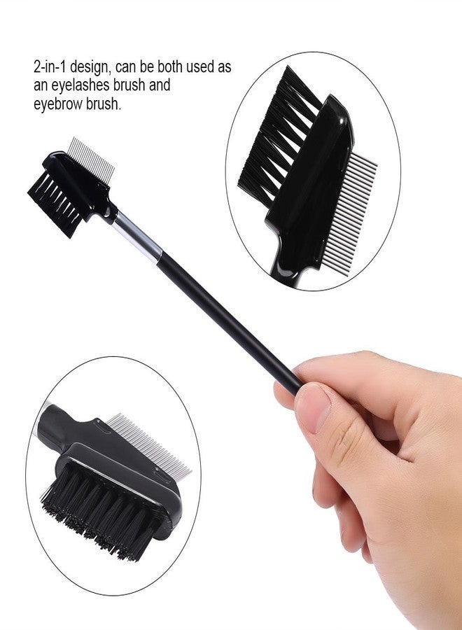 Estink Eyebrow Brush, Stainless Steel Eyebrow Eyelash Comb Brush Eyelash Extension Cosmetic Makeup Tool Eyebrow Eyelash for Women, Portable Eye Brow Lash Comb Brush for Home Salon, Black - Image 5