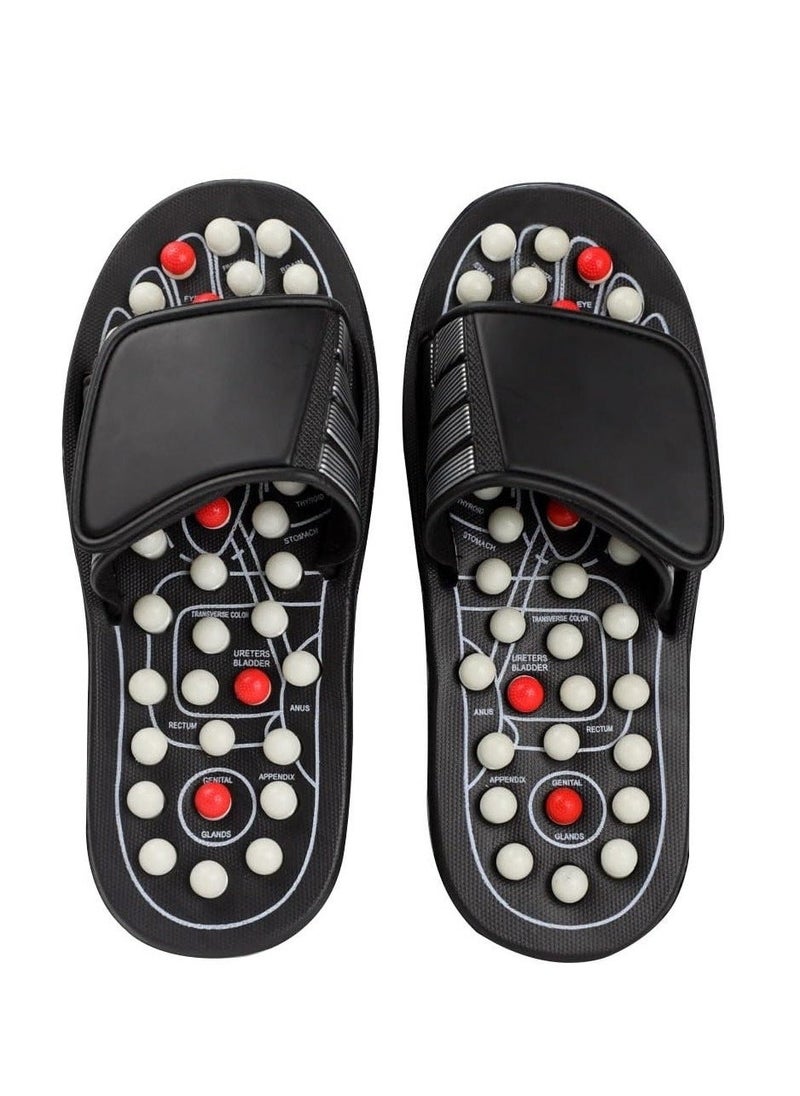 Generic Acupressure Foot Massager Massage Slippers Shoes Reflexology Sandals Gift for Men Women, Reduce Feet Neuropathy Pain Relief and Tension, Promote Circulation (Black, Size: 27.5cm)  - Image 1