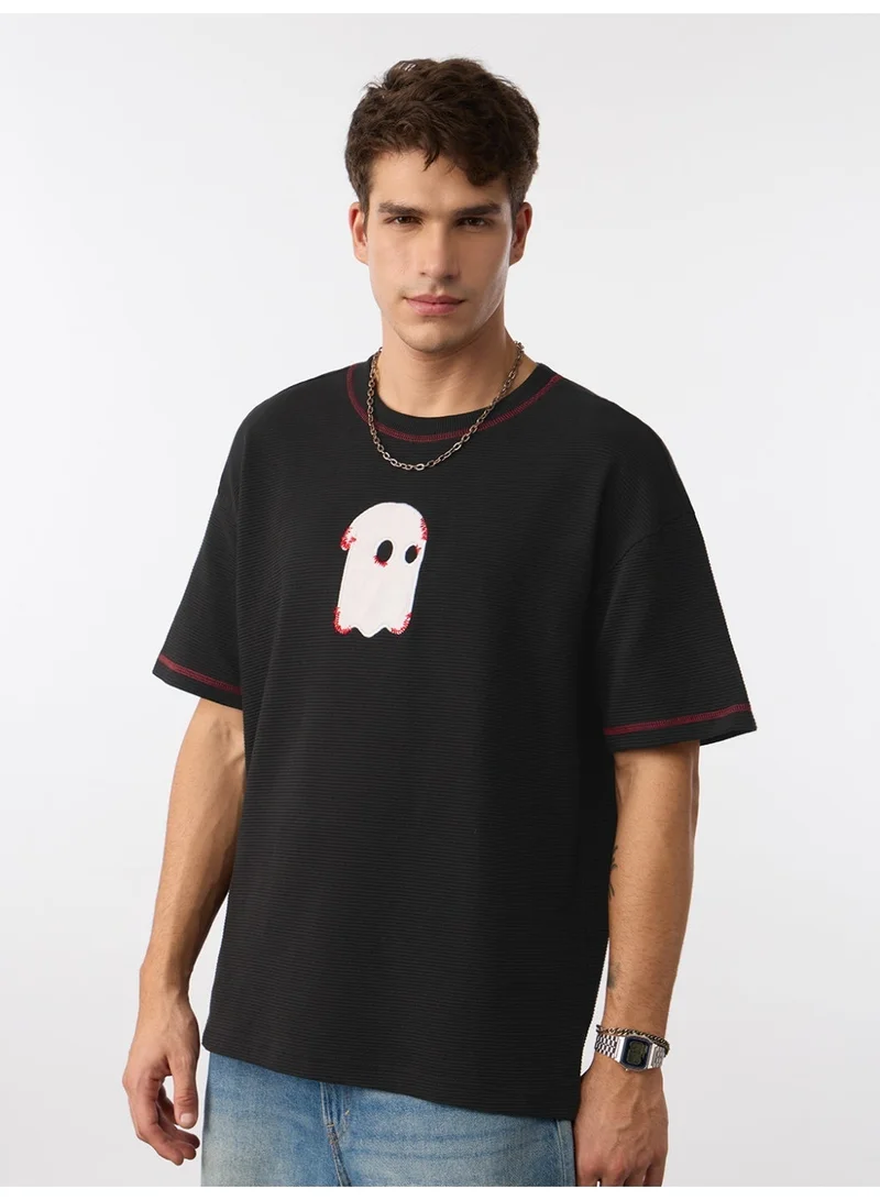 ذا سوليد ستور The Souled Store: Ottoman Souled Originals Men and Boys Half Sleeves Round Neck Graphic Printed Cotton Blend Oversized Ribbed Lightweight All-Season T-Shirt