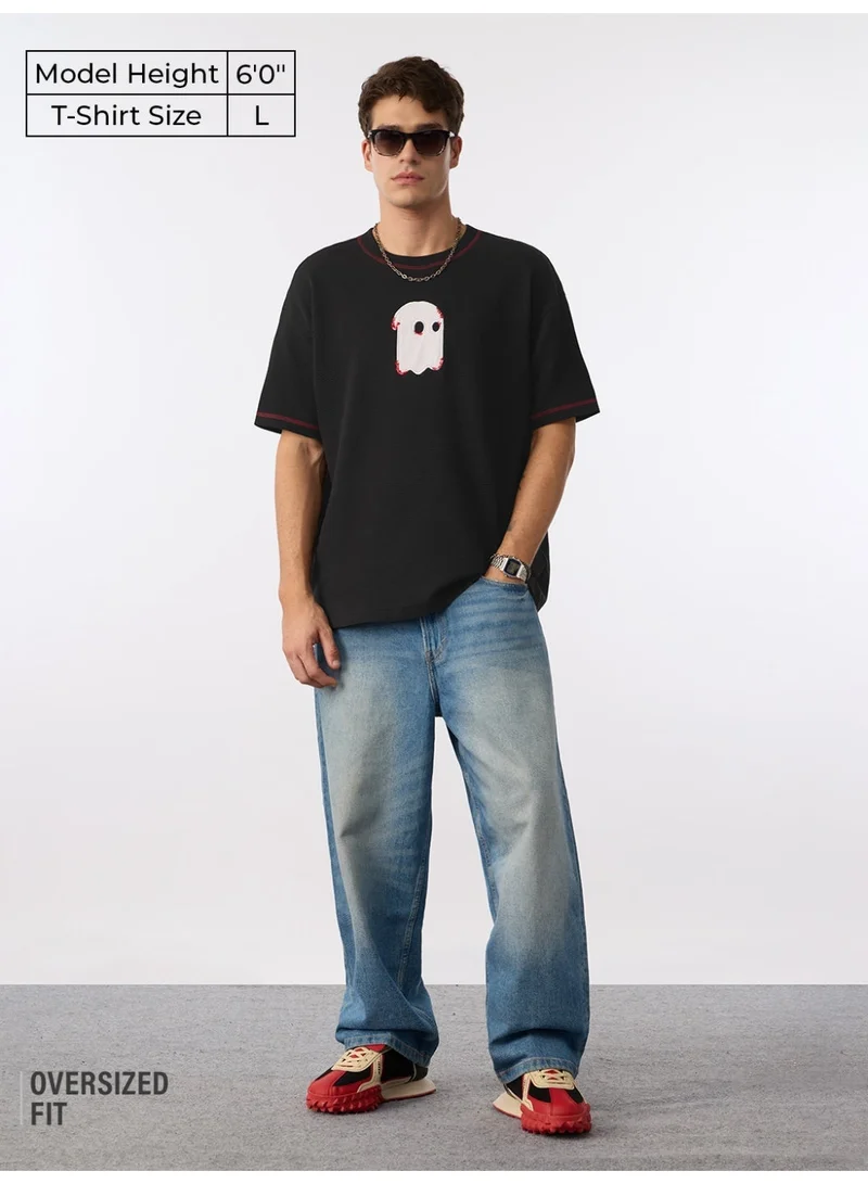 ذا سوليد ستور The Souled Store: Ottoman Souled Originals Men and Boys Half Sleeves Round Neck Graphic Printed Cotton Blend Oversized Ribbed Lightweight All-Season T-Shirt