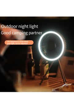 M MIAOYAN M MIOAYAN new multi-functional outdoor camping wireless lighting fan can charge mobile phone desk desktop USB tripod fan student dormitory hanging ceiling fan white  - Image 2