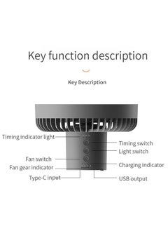 M MIAOYAN M MIOAYAN new multi-functional outdoor camping wireless lighting fan can charge mobile phone desk desktop USB tripod fan student dormitory hanging ceiling fan white  - Image 4