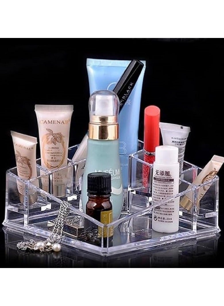 منظم وعارض مستحضرات التجميل واحمر الشفاه وحامل فرش المكياج من الاكريليك، ينظم مستحضرات التجميل - Image 1