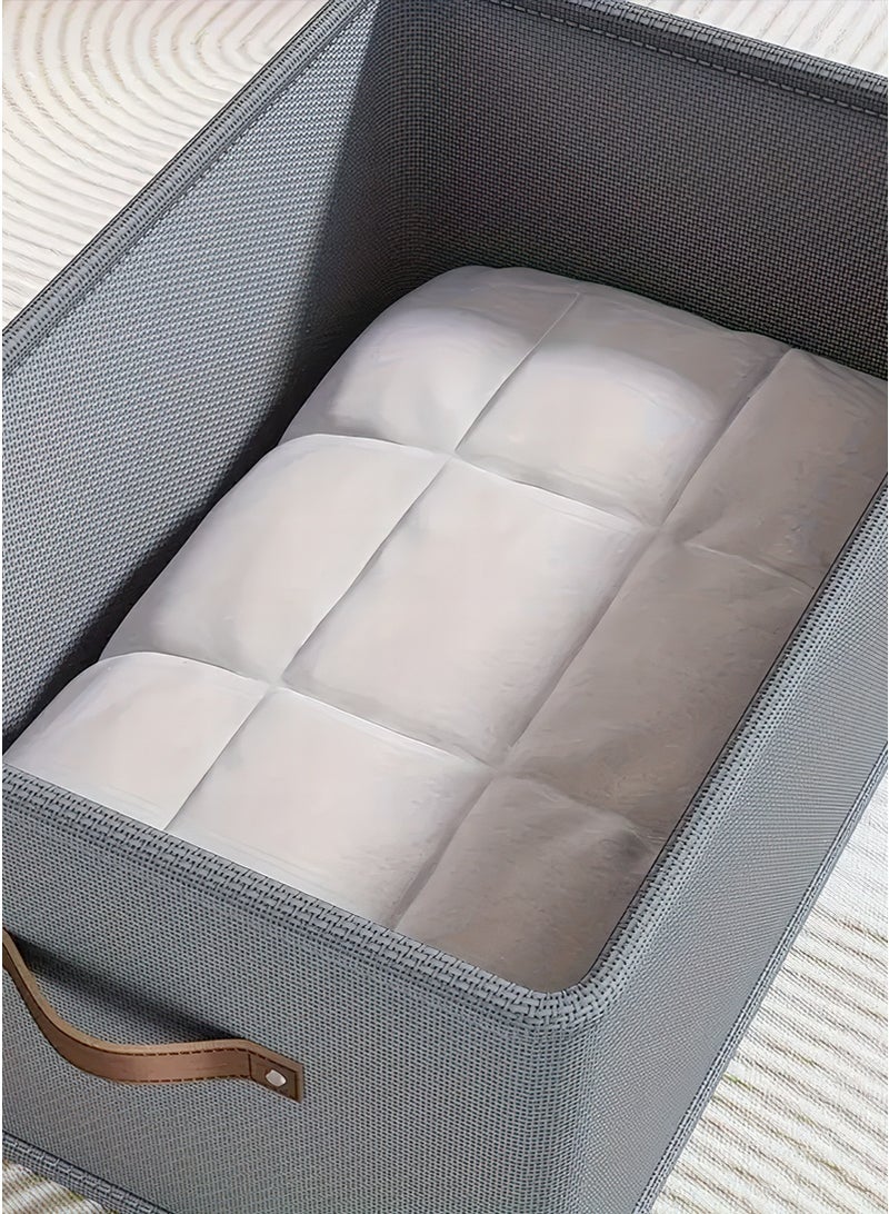 ميرتينج 4 قطع سلال تخزين قابلة للطي مع مقبض جلدي وأكياس تخزين قابلة للغسل للخزانة لتنظيم أدراج الملابس - Image 5