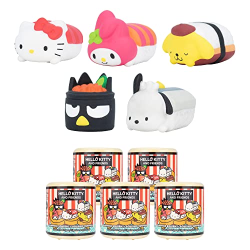Hamee Sanrio Hello Kitty and Friends Cute Water Filled Surprise Capsule Squishy Toy Sushi Birthday Gift Bag Party Favor Gift Basket Filler Stress Relief Toy 5 Pc All 5 Styles - Image 1