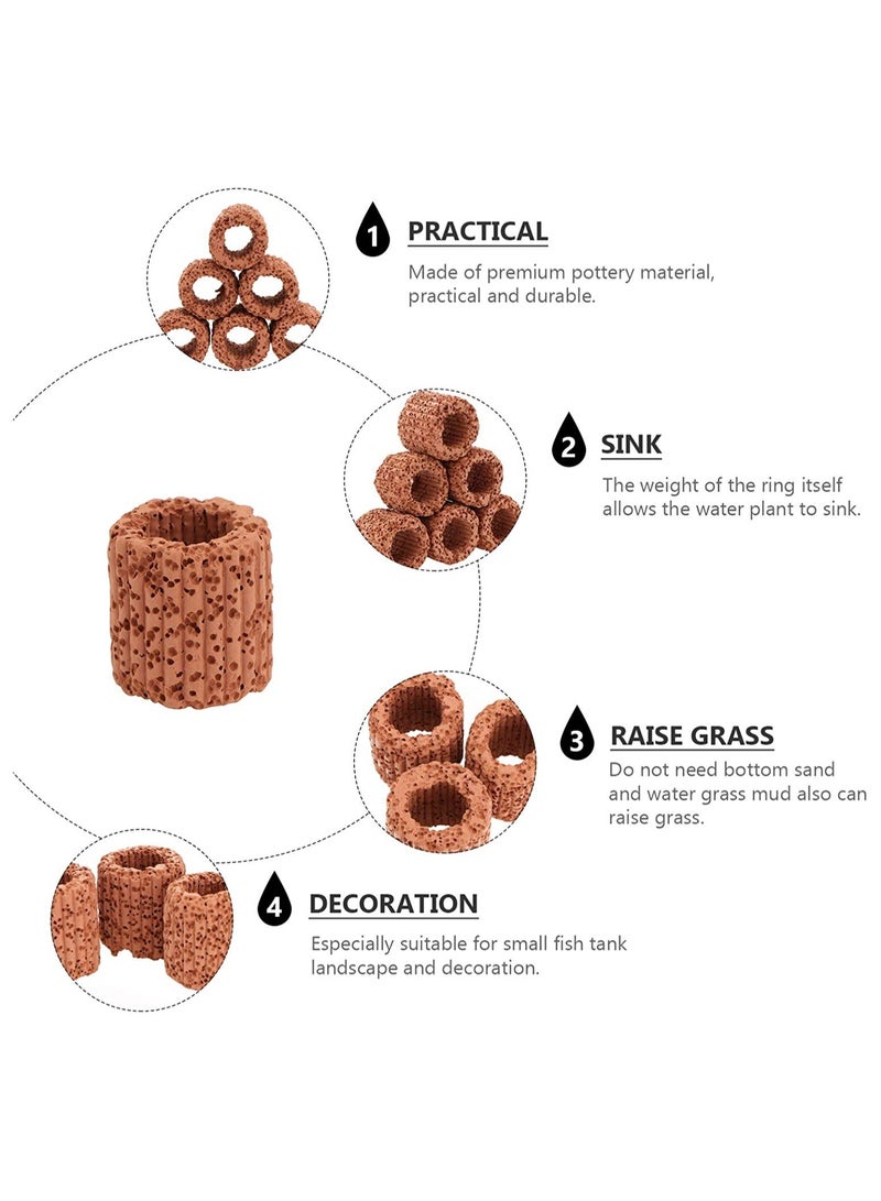 Y&D SYOSI Aquatic Water Plant Fixed Ring, for Aquarium Landscape Ceramic Pot Ring Tool, Decoration Fish Tank Accessories, 20Pcs  - Image 2