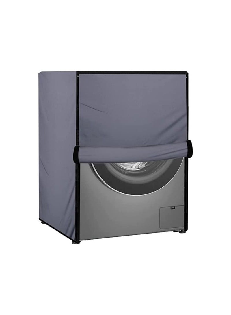 Waterproof Front Load Washing Machine Cover Compatible for LG 8 kg & 9 Kg Grey  - Image 1