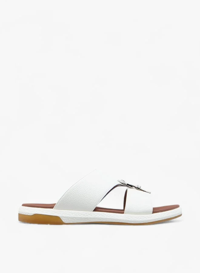 Men's Buckle Detail Slip-On Arabic Sandals