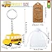 Equsion 12 Pcs School Bus Party Favors School Bus Keychain with White Organza Thank You Kraft Tags for Birthday Party Favors Backpack Key Decorations Classroom Rewards School Bus Theme Supplies - Image 4