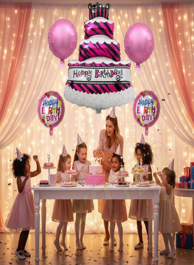 KITTER Big Cake Shape Foil Balloon For Birthday | Princess Theme Cake Foil Balloons For Girls Birthday Decorations | Girls Birthday Decoration & Party Supplies (Cake Theme) - Image 3