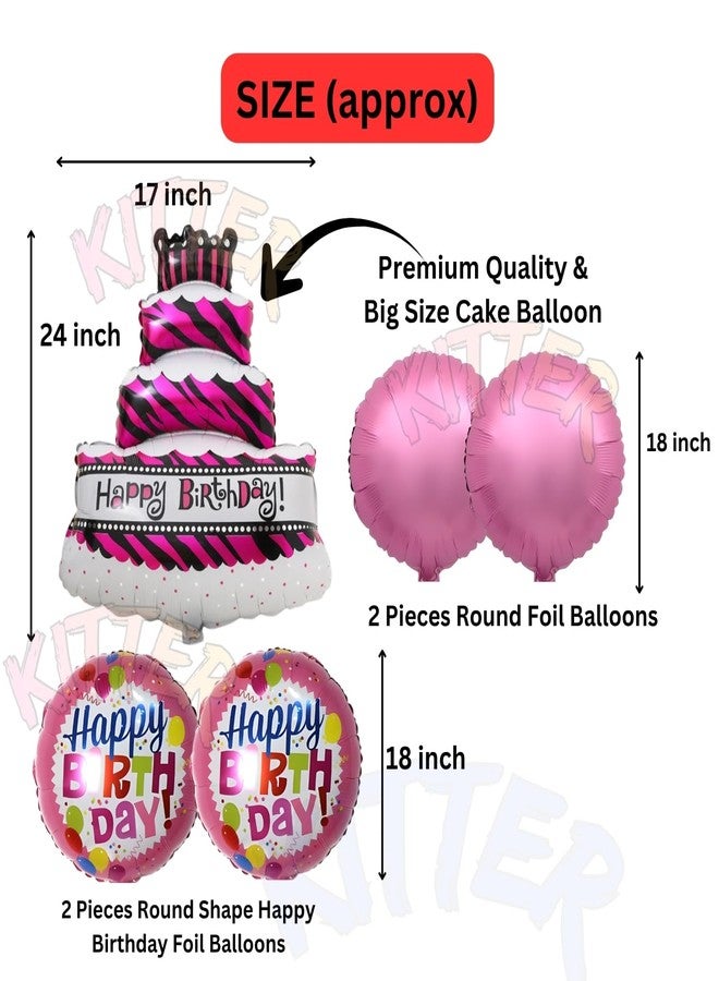KITTER Big Cake Shape Foil Balloon For Birthday | Princess Theme Cake Foil Balloons For Girls Birthday Decorations | Girls Birthday Decoration & Party Supplies (Cake Theme) - Image 4