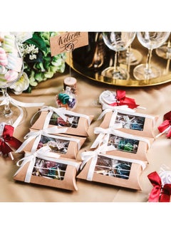MATICAN Pillow Boxes, 40-Pack Pillow Gift Boxes With Windows, Kraft Mini Favor Boxes, 5 X 3 X 1.2 Inches  - Image 2