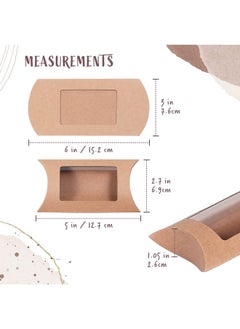 MATICAN Pillow Boxes, 40-Pack Pillow Gift Boxes With Windows, Kraft Mini Favor Boxes, 5 X 3 X 1.2 Inches  - Image 4