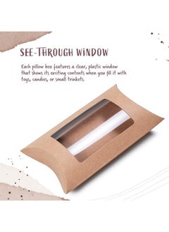 MATICAN Pillow Boxes, 40-Pack Pillow Gift Boxes With Windows, Kraft Mini Favor Boxes, 5 X 3 X 1.2 Inches  - Image 5
