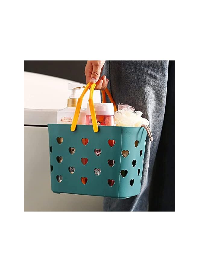 راكسوم سلة تخزين بلاستيكية محمولة للاستحمام مع مقبض صندوق منظم لتخزين الطعام للحمام، أساسيات غرفة النوم الجامعية، المطبخ - Image 5