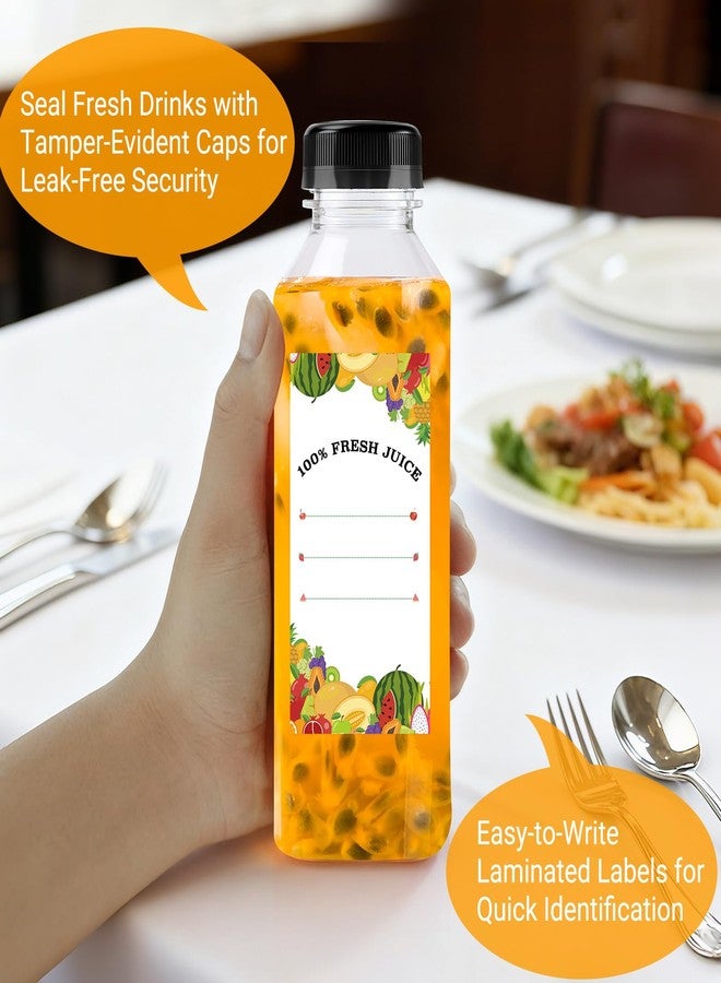 Bgtecho 8 Pcs Plastic Juice Bottles with Caps, 16Oz Plastic Bottles with Label, Reusable Clear Bulk Beverage Containers for Juice, Empty Bottle for Juicing, Drinking, Smoothie and Other Beverages - Image 4