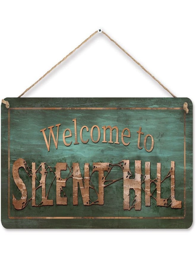 flinelife Welcome to Silent Hill Sign, 12x6, Horror Movie Sign, Wreath Sign for Indoor Outdoor Use - Image 1