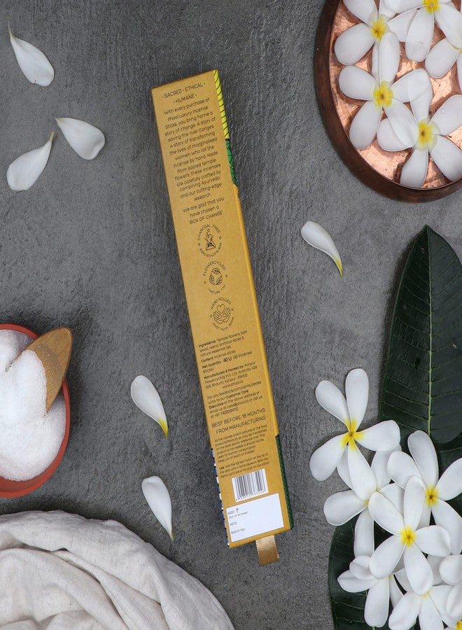 PHOOL LUXURY INCENSE بخور فول الفاخر، أعواد بخور طبيعية برائحة الزهور (عبوة من 4 قطع) | 4 روائح عطرية - الورد الهندي، والخزامى، والناغشامبا، ومسك الروم | أعواد بخور عضوية 100% | مستلزمات البوجا - Image 4
