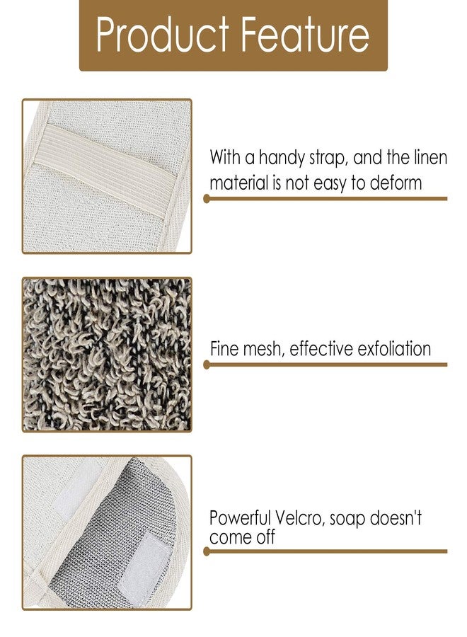 Linkidea 3 Pack Soap Saver Pouch, Flax Exfoliating Soap Bag Body Scrubber Exfoliator Sponge Holder Hanging Rope Bags for Bath or Shower - Image 2