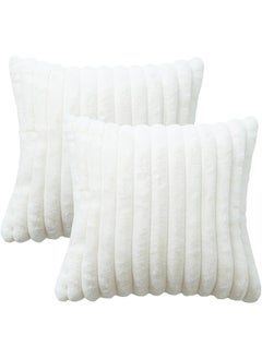 The Bros Fur Plush Throw Pillow Covers 18x18 Set of 2, DT-1610  - Image 1