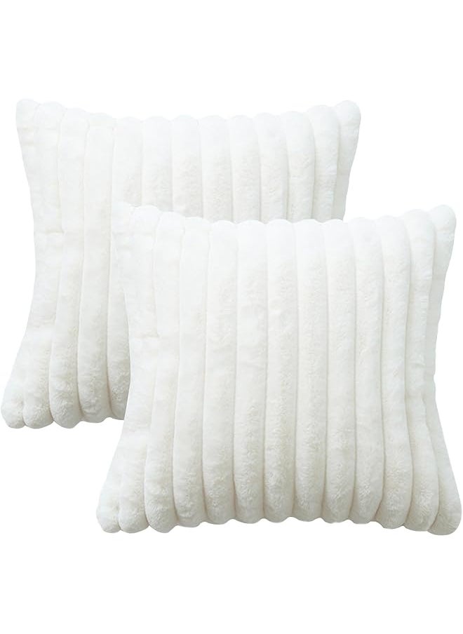The Bros - Fur Plush Throw Pillow Covers 18x18 Set of 2, DT-1610 - Image 1