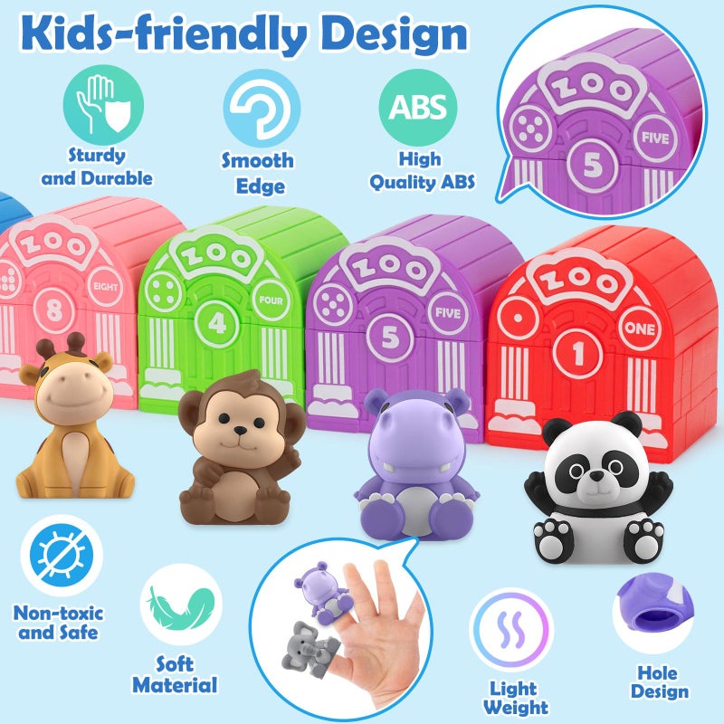 Aigybobo Learning Toys for 1,2,3 Year Old Toddlers, 20Pcs Safari Animals Toys Montessori Counting, Matching & Sorting Fine Motor Games, Christmas Birthday Easter Gift for Baby Boys Girls Age 12-18 Months - Image 4