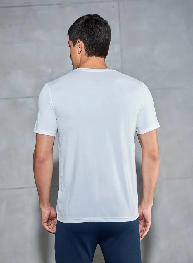 Technosport Technosport Men Printed Slim Fit Round Neck T-Shirt