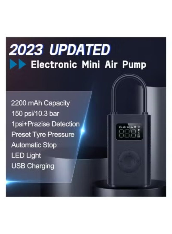 JAJEEK Portable Electric Air Compressor 2 – 150 PSI Fast Inflation | Smart Digital Display & Auto Shut-Off | USB-C Rechargeable Cordless Tire Inflator for Car, Bike, Motorcycle, Sports Balls & Inflatables – Compact & Lightweight - Image 2