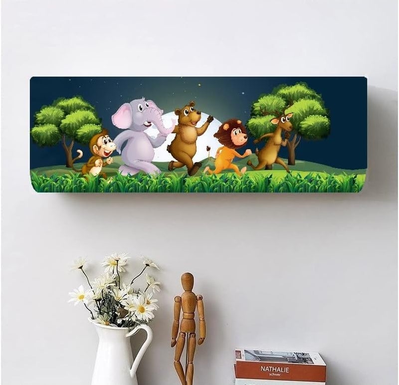 STUTI WORLD Polyester Beatiful Designer Ac Cover, Printed Air Conditioning Dust Cover Folding Design Cover For Indoor And All Type AC Split Cover (Jungle Animals Safari 1.5 Ton) - Image 4