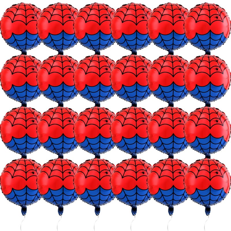 AXBMM 24 PCS 18 Inch Spider Themed Foil Balloons Happy Birthday Balloon for Vibrant Party DecorationsDurable Reusable Foil Mylar BalloonsPerfect for Spider Birthday Party Supplies - Image 3