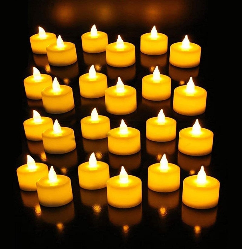 KARIVA KARIVA Water Sensor Floating Light Diya LED Plastic Candles Ultra Bright Yellow Diya Light Flameless Smokeless for Home Decoration DiwaliSet of 12  - Image 2