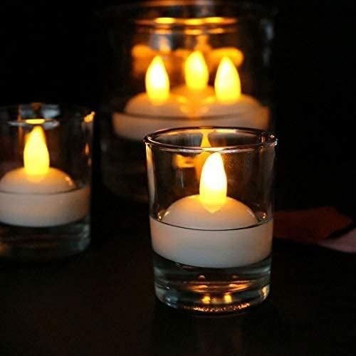 KARIVA KARIVA Water Sensor Floating Light Diya LED Plastic Candles Ultra Bright Yellow Diya Light Flameless Smokeless for Home Decoration DiwaliSet of 12  - Image 3