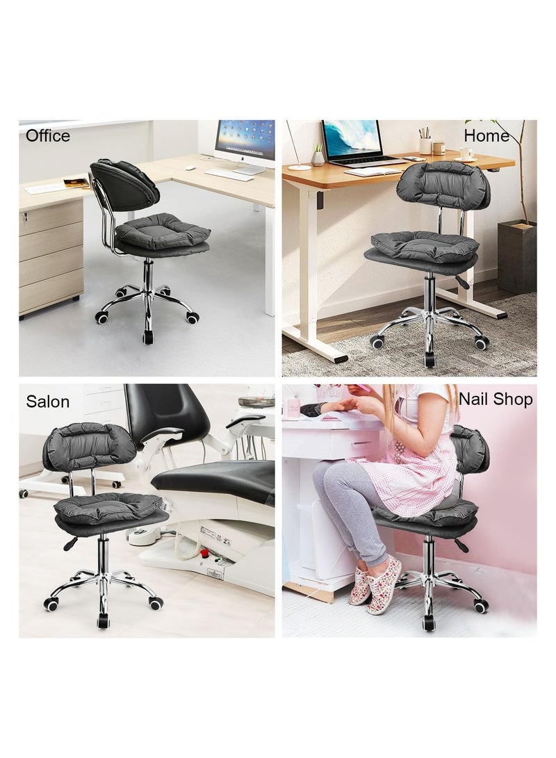 Generic White Rolling Hydraulic Chair For Office Salon Spa  - Image 4