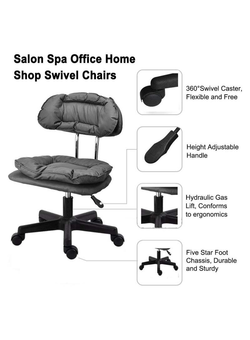 Generic White Rolling Hydraulic Chair For Office Salon Spa  - Image 5