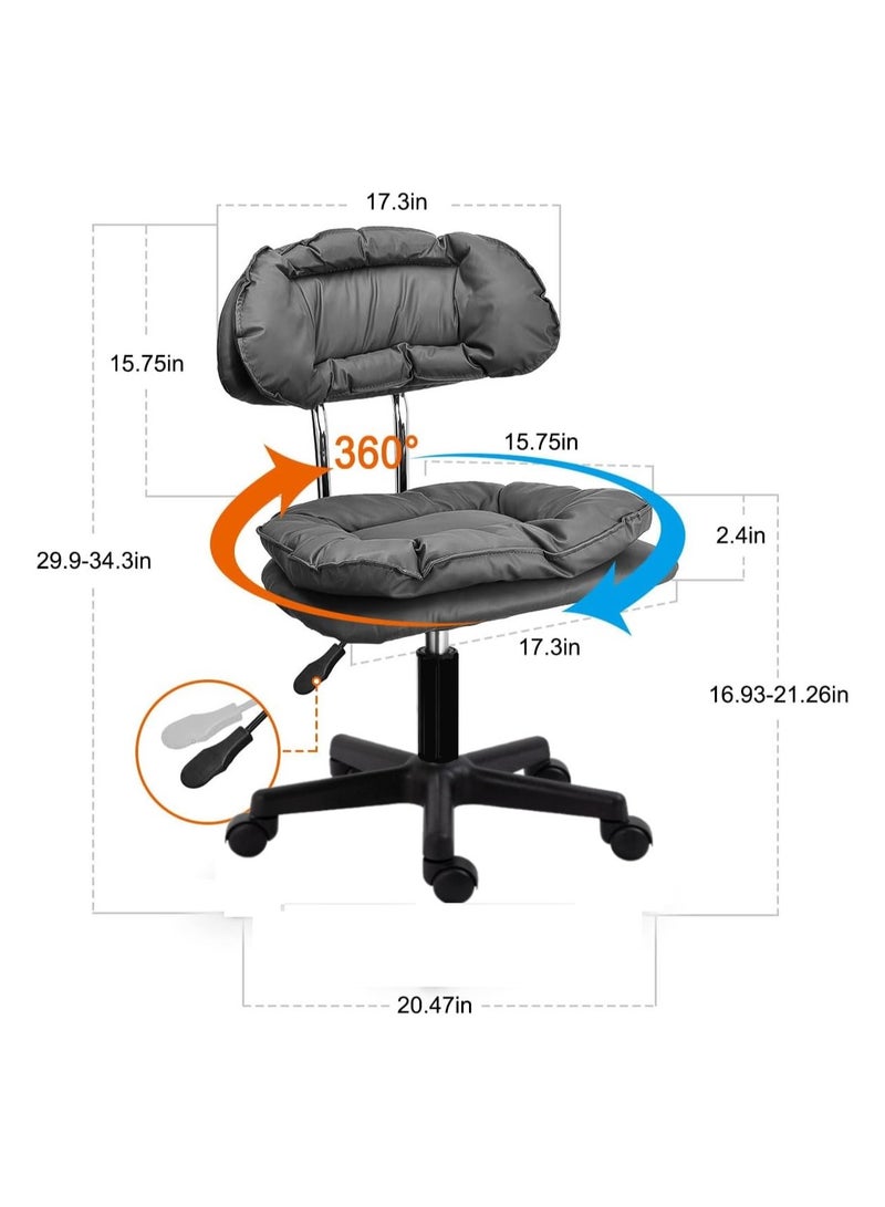 Generic White Rolling Hydraulic Chair For Office Salon Spa  - Image 3
