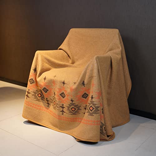 ACUSHLA Merino Wool Blanket - Warm Thick Washable Large Bed Couch Camping Outdoor Throw Blanket All Seasons 79X63, Myers Khaki - Image 5