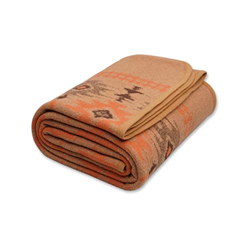 ACUSHLA Merino Wool Blanket - Warm Thick Washable Large Bed Couch Camping Outdoor Throw Blanket All Seasons 79X63, Myers Khaki - Image 1