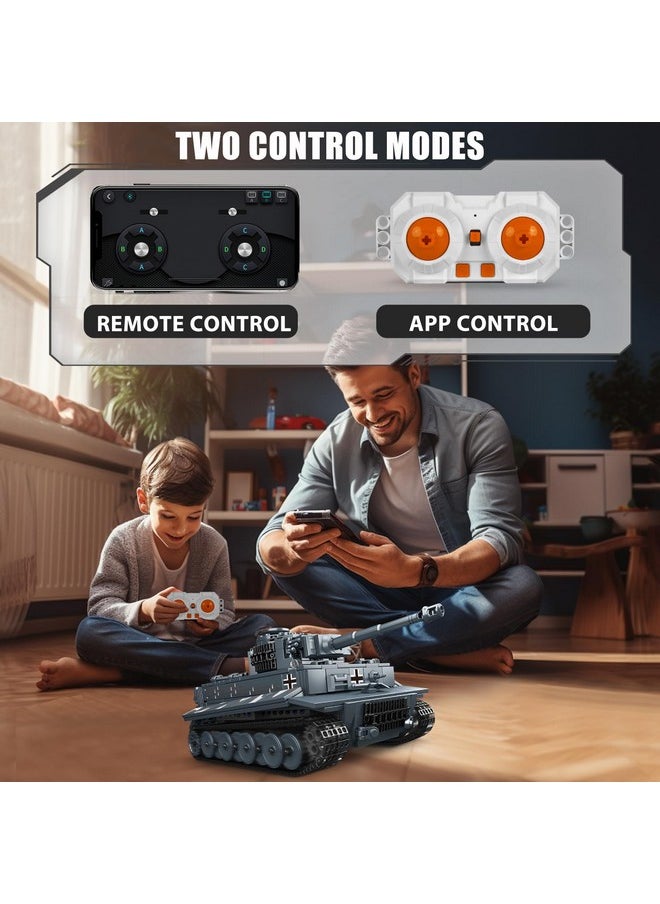 mould king Mould King MOC Tiger Tank Building Blocks Toy, Remote APP Control Military Vehicle Model Construction Block Kits, Adult Collectible Model Tanks Sets, Boy Toys for Birthday Gifts(800 Pieces)  - Image 5