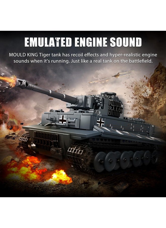 mould king Mould King MOC Tiger Tank Building Blocks Toy, Remote APP Control Military Vehicle Model Construction Block Kits, Adult Collectible Model Tanks Sets, Boy Toys for Birthday Gifts(800 Pieces)  - Image 3