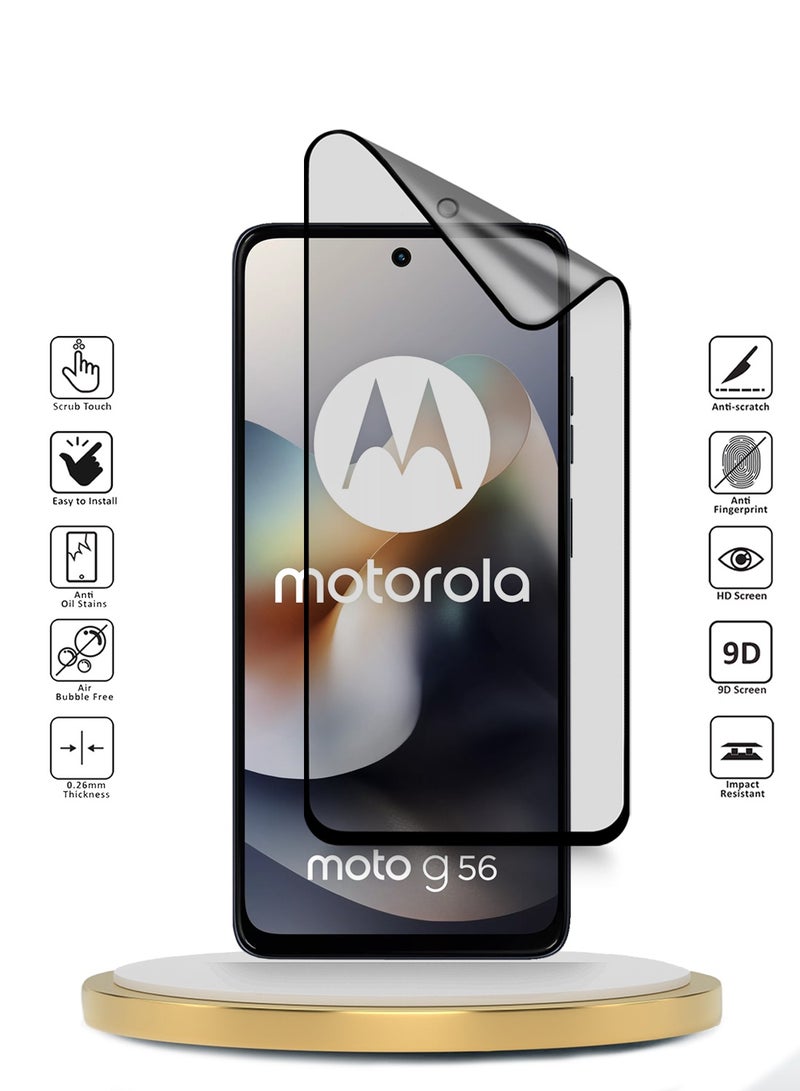 دبليو تيك حماية شاشة مرنة كاملة التغطية من نانو سيراميك مات غير لامع لموتورولا موتو جي 56 5G 2025 (MSCNMN) - شفاف/أسود - Image 2